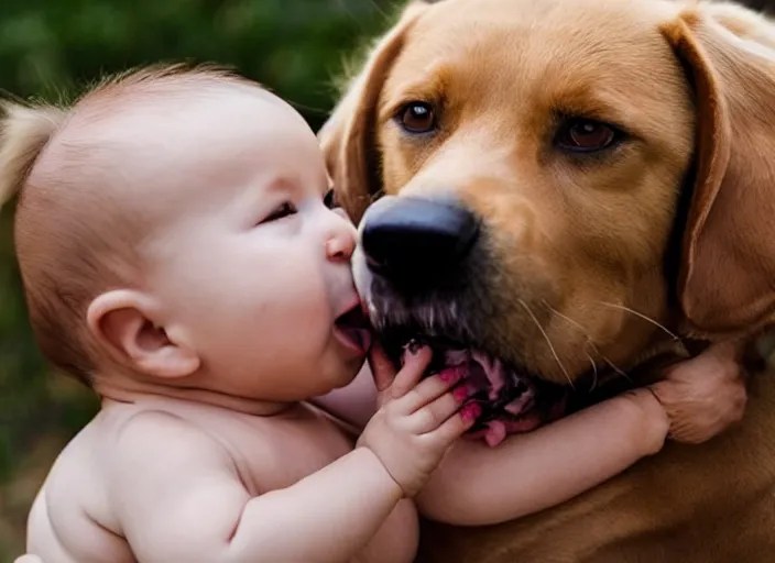 dog licking baby's face Stable Diffusion OpenArt