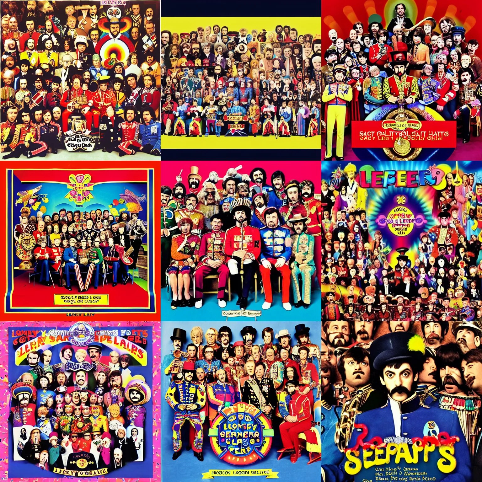 sgt pepper's lonely hearts club band, album cover Stable Diffusion