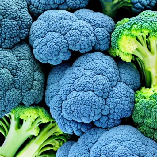 blue colored broccoli Stable Diffusion
