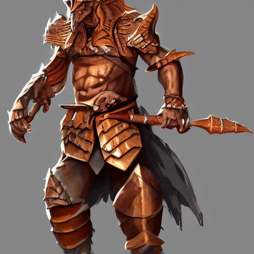 concept art of a copper dragonborn barbarian with a Stable Diffusion