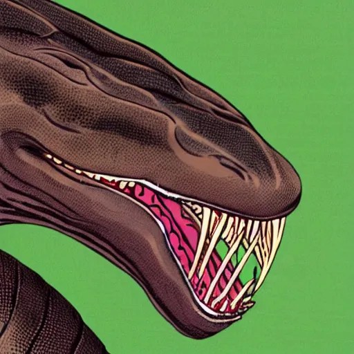 a close up illustration of an aggressive copperhead Stable Diffusion