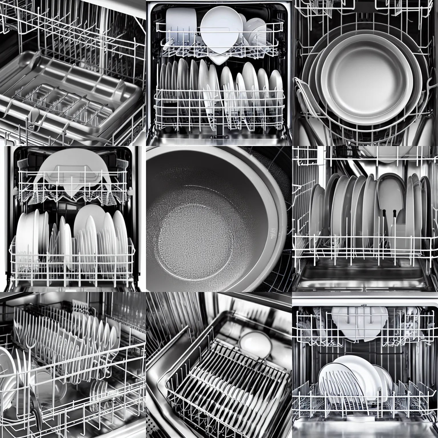 inside of a dishwasher, the only contents are one iron Stable
