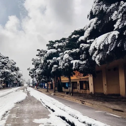 winter and snow cloudy street of ghana down down accra Stable