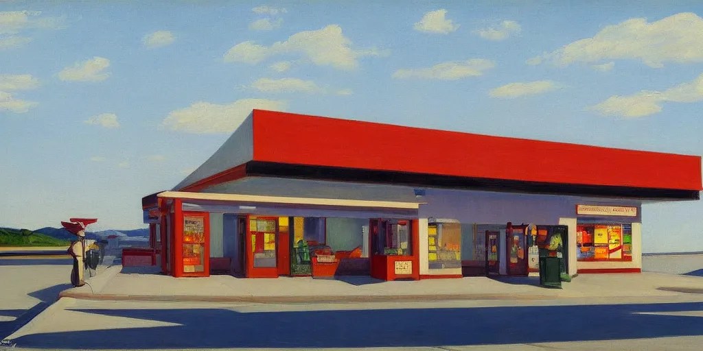 a beautiful painting of an airport convenience store Stable Diffusion