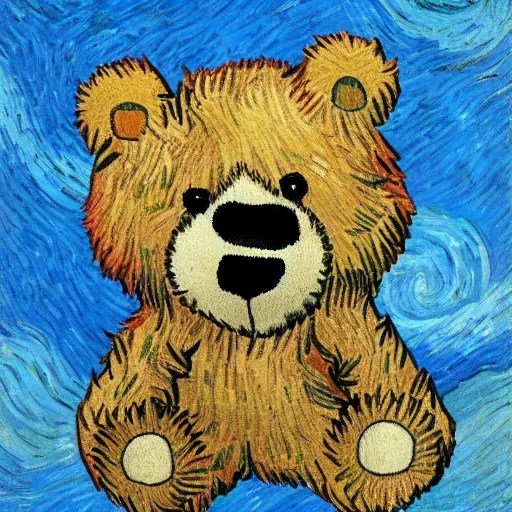 A teddy bear in the style of Vincent van Gogh Stable Diffusion OpenArt