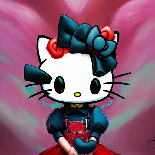 Evil Hello Kitty by Stanley Artgerm Lau, WLOP, Stable Diffusion OpenArt