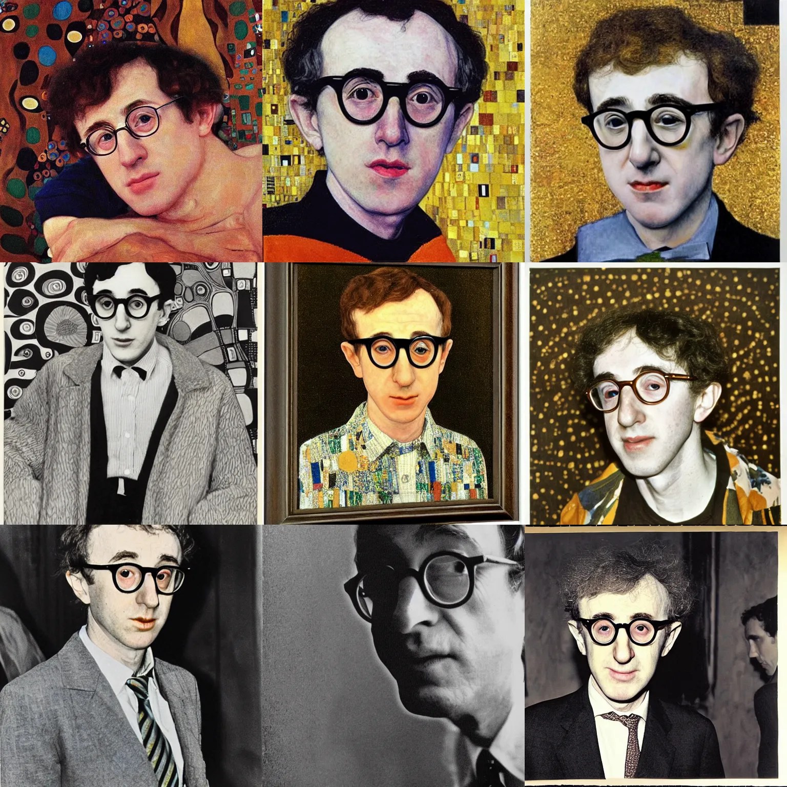 young woody allen by gustav klimt Stable Diffusion