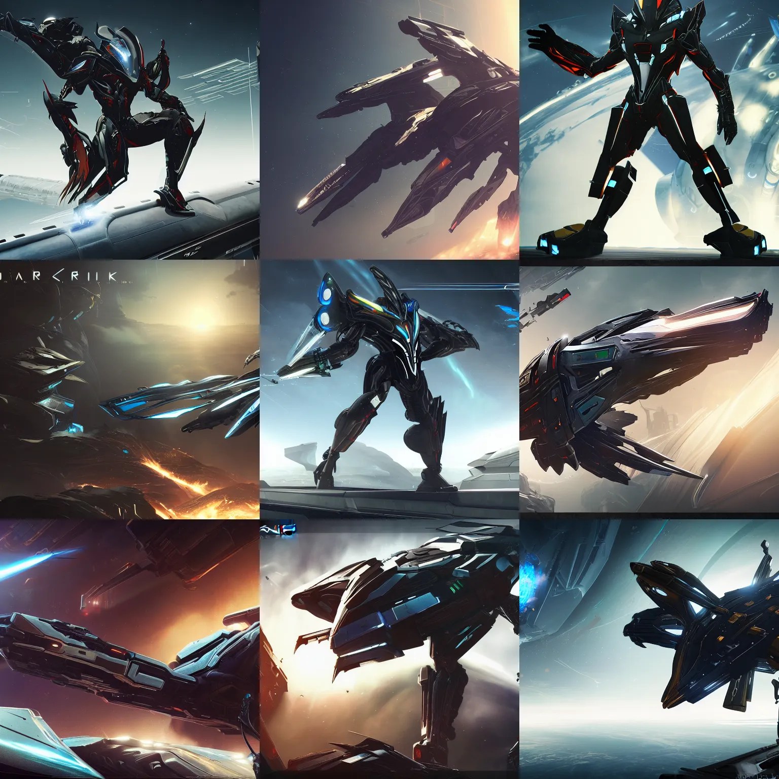 An artwork featuring railjack, a large interceptor Stable Diffusion