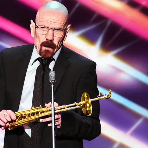 walter white playing the saxophone on america's got Stable Diffusion