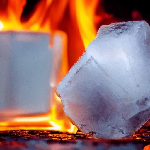 photo of an ice cube on fire Stable Diffusion OpenArt