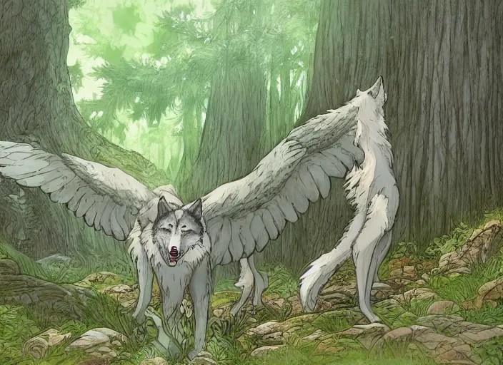 a beautiful wolf king spreading his wings in a Stable Diffusion OpenArt