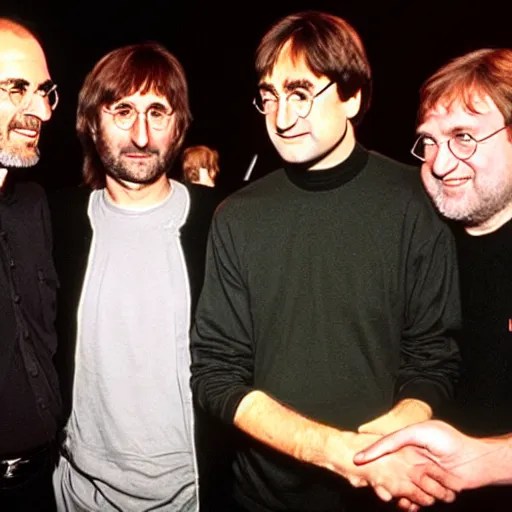 steve jobs, harry potter, john lennon, and gabe newell Stable Diffusion OpenArt