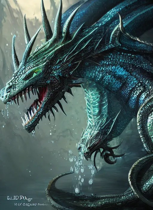 water dragon, ultra detailed fantasy, elden ring, Stable Diffusion