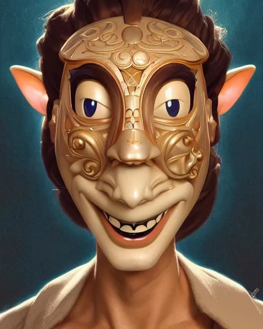 portrait of disney happy mask salesman from zelda, Stable Diffusion