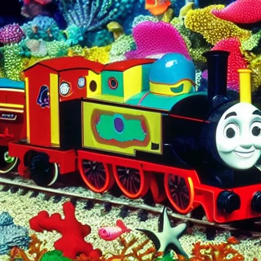 ringo starr as thomas the tank engine, transporting | Stable Diffusion