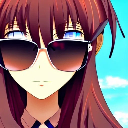 anime girl wearing sunglasses , anime Stable Diffusion OpenArt