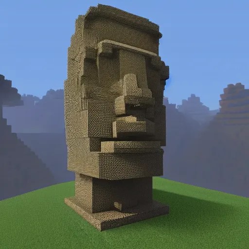 moai statue built in minecraft, screenshot Stable Diffusion OpenArt
