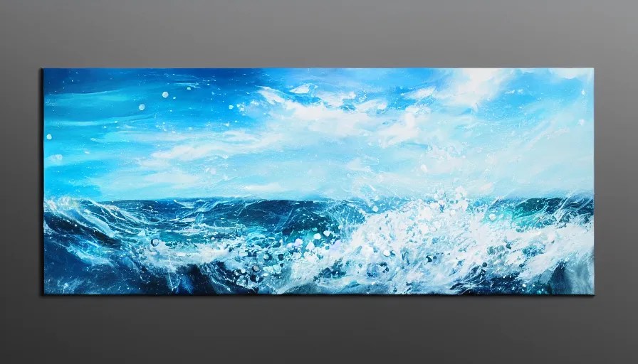 ocean, water, painting on canvas, watedrops, water Stable Diffusion OpenArt