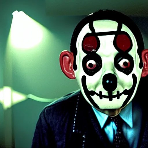 mr. bean as jigsaw killer from the saw movies. movie Stable Diffusion OpenArt