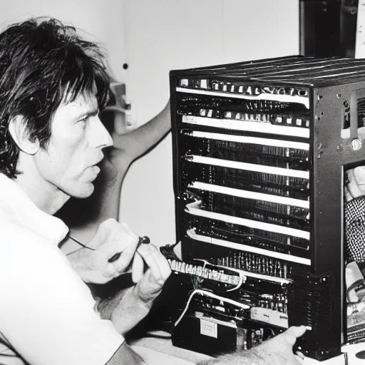 Keith Richards building a PC Stable Diffusion OpenArt