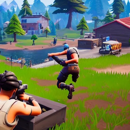 a screenshot of a fortnite game, taking place in the Stable Diffusion