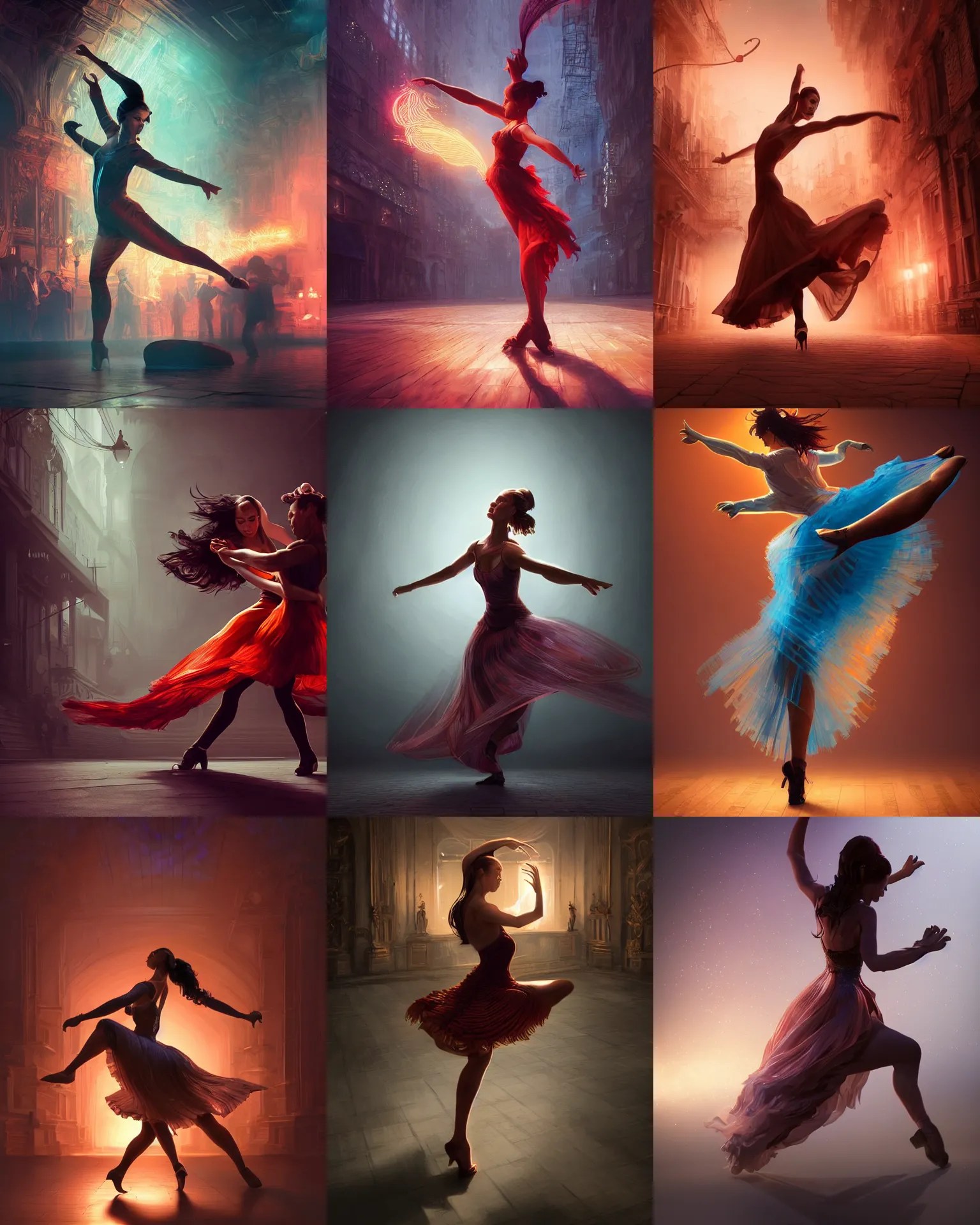 a woman dancing tango, intricate, epic lighting, Stable Diffusion
