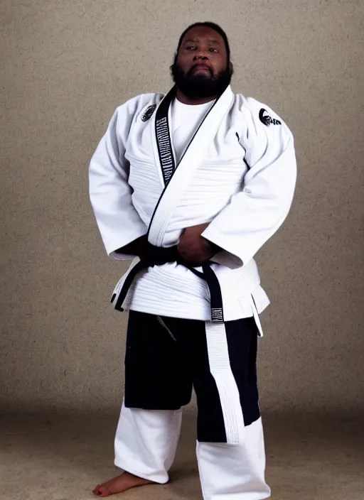 overweight black jiu jitsu practitioner with Stable Diffusion OpenArt