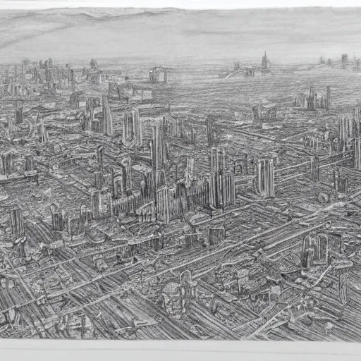 Destroyed City Drawing