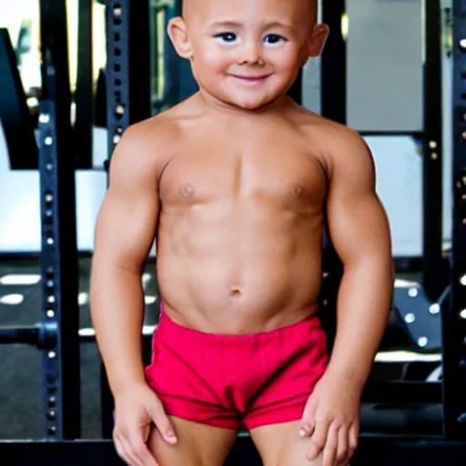 muscular bodybuilder baby Stable Diffusion