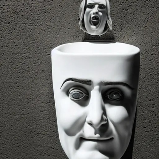 photo of a porcelain urinal in the shape of jared Stable Diffusion