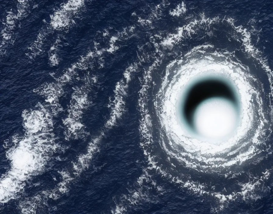 A black hole in the middle of the Pacific Ocean, Stable Diffusion