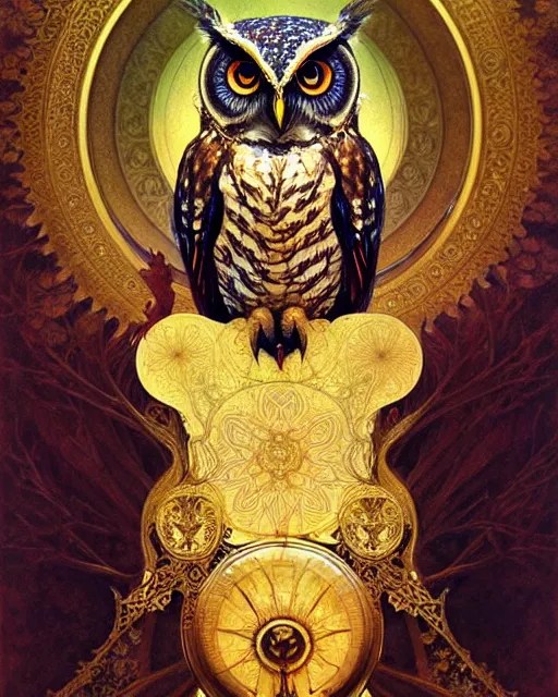 beautiful owl, emotionally evoking symbolic metaphors, Stable