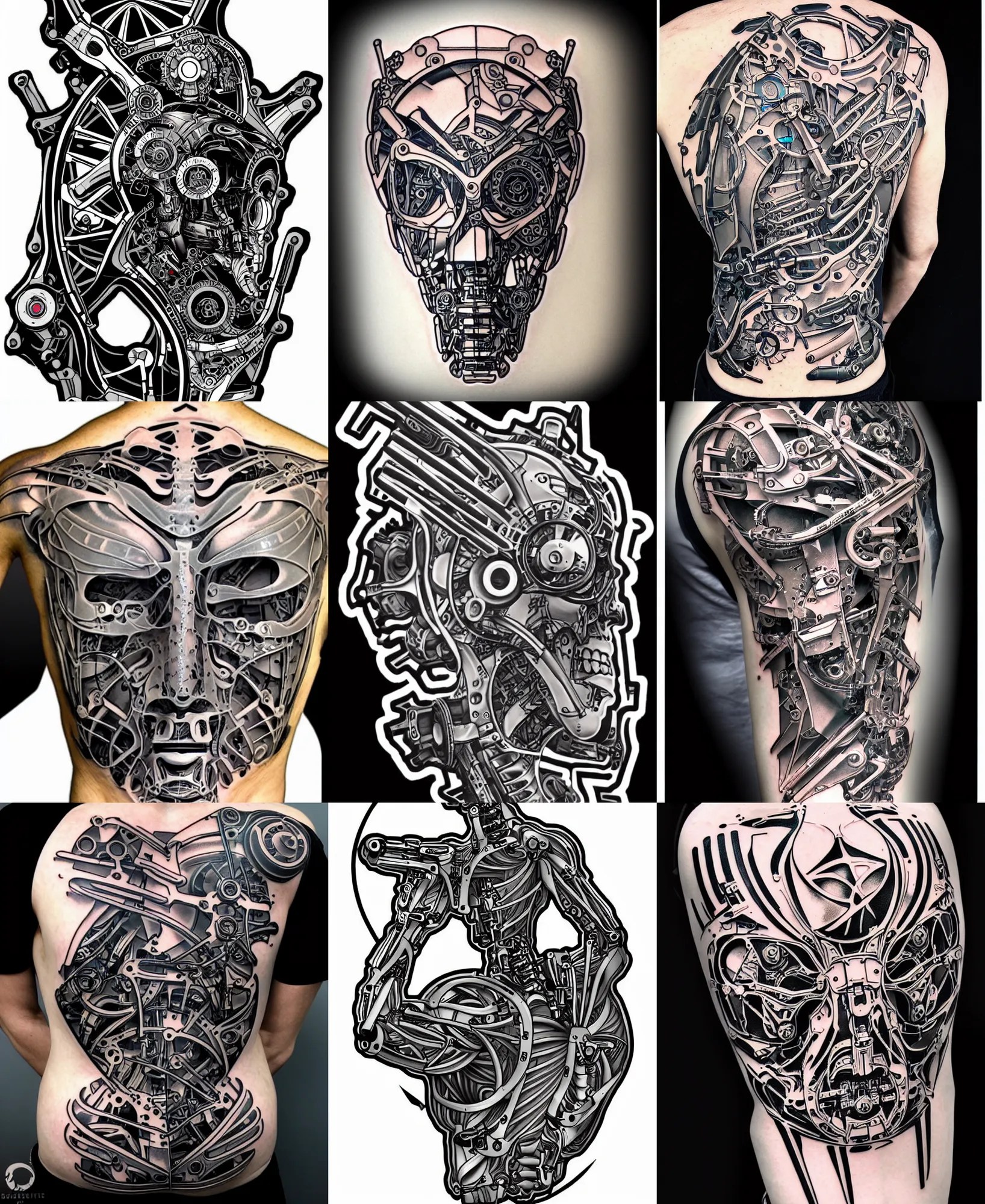 Details more than 69 stencil biomechanical tattoo design best in