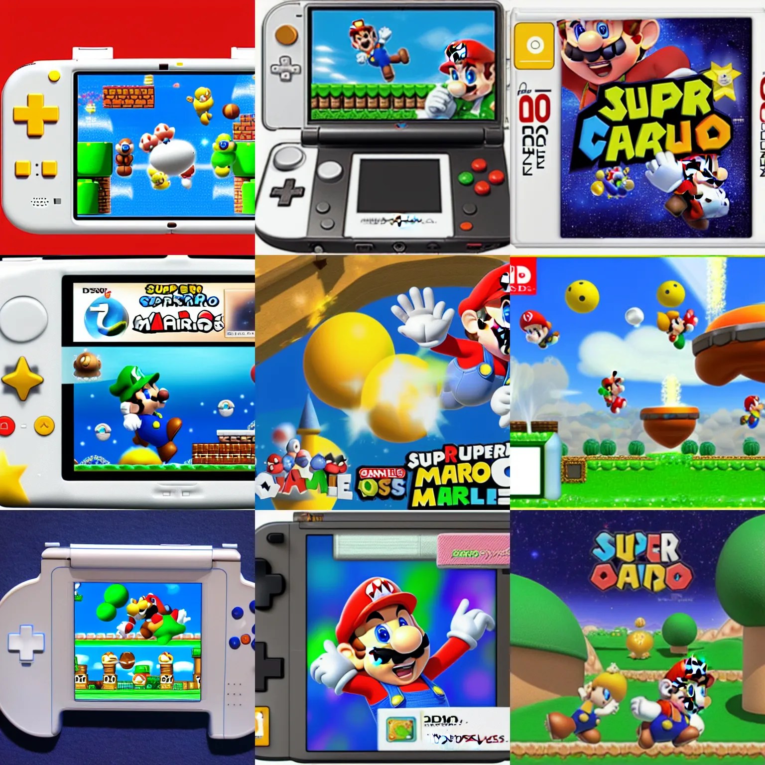 gameplay of Super Mario Galaxy on Nintendo DS lite Stable Diffusion