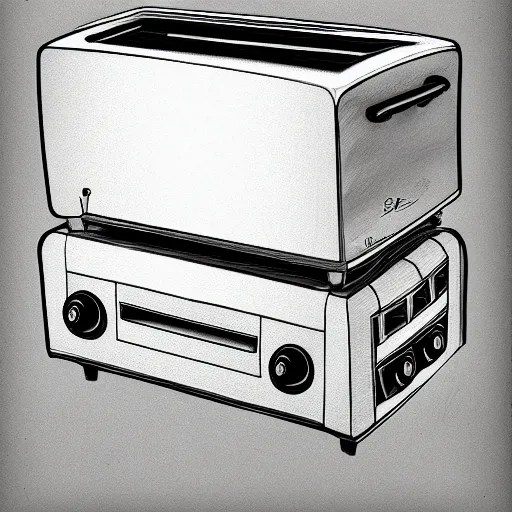 anatomical drawing of a toaster, high definition, high Stable