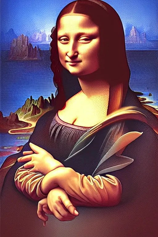 a painting similar to the mona lisa portrait but in Stable Diffusion