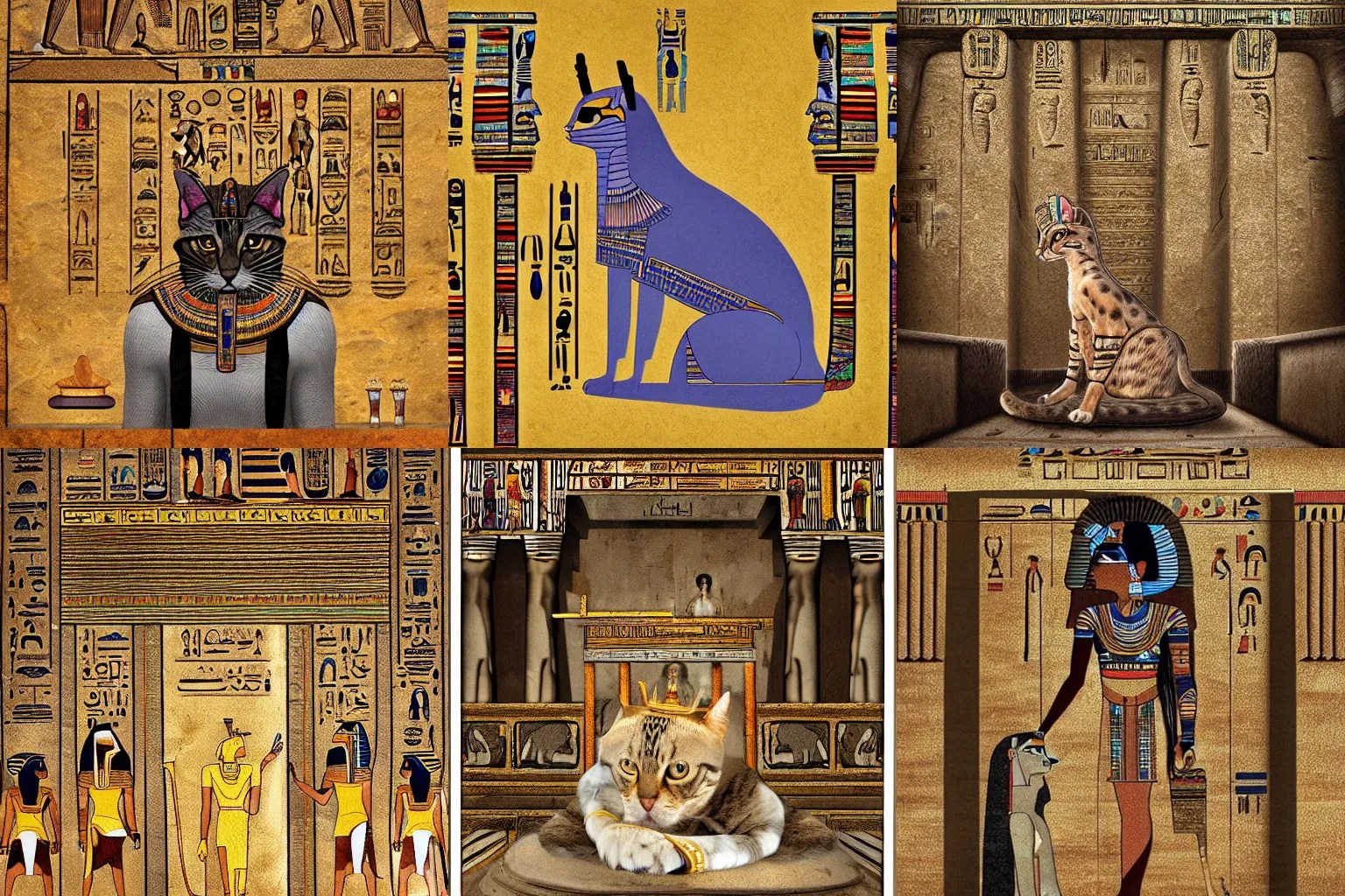 portrait of an egyptian emperor cat in an ancient Stable Diffusion