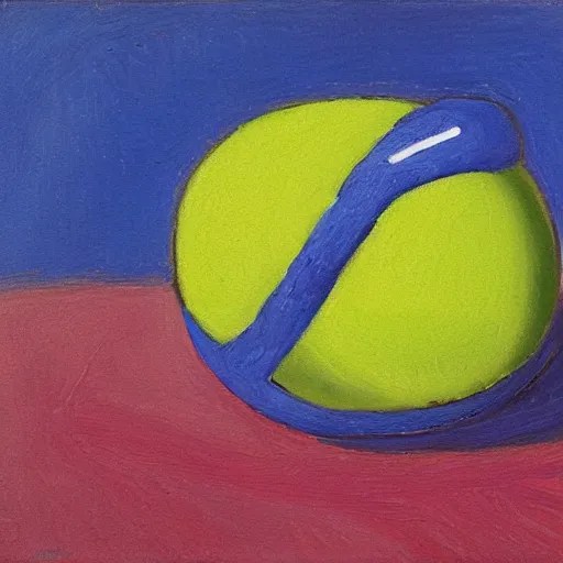a tennis ball sitting in the sun by Matisse, oil Stable Diffusion