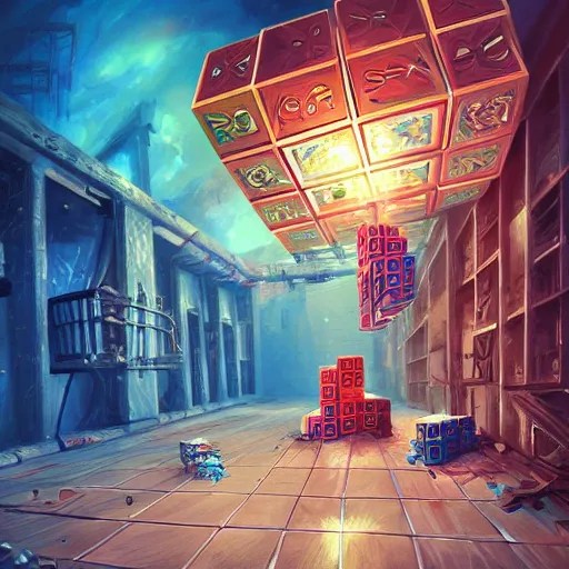 a beautiful painting of an abandoned rubik's cube Stable Diffusion OpenArt