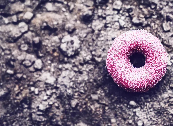a pink sprinkled donut on top of a mountain, Stable Diffusion OpenArt