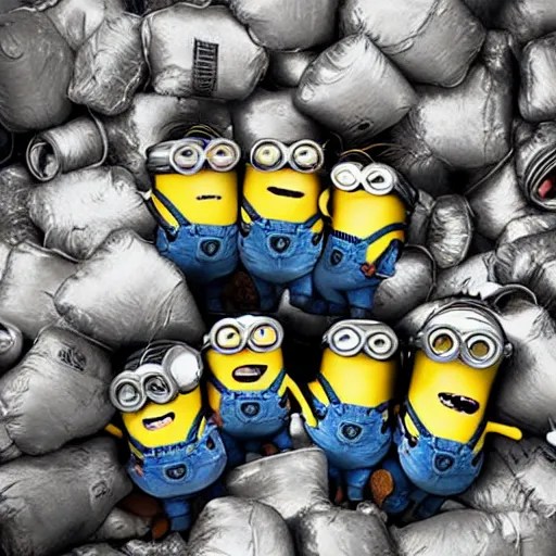 photograph of several minions from despicable me being Stable