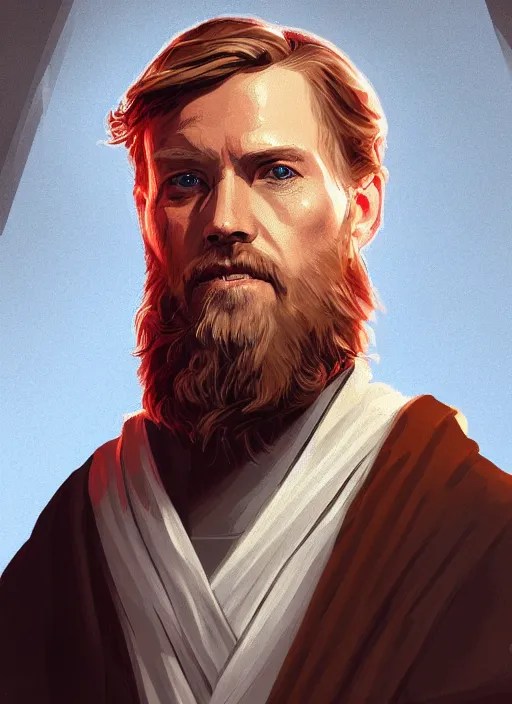 a portrait of obi wan kenobi as a jesus, cyberpunk, Stable