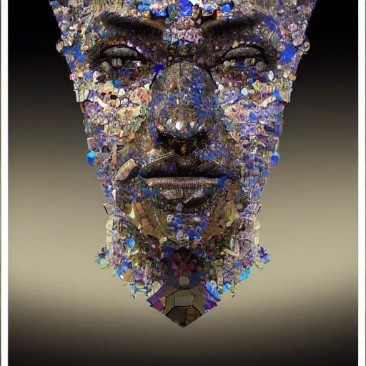 portrait of a crystal face made of crystals 3 / 4 Stable Diffusion OpenArt