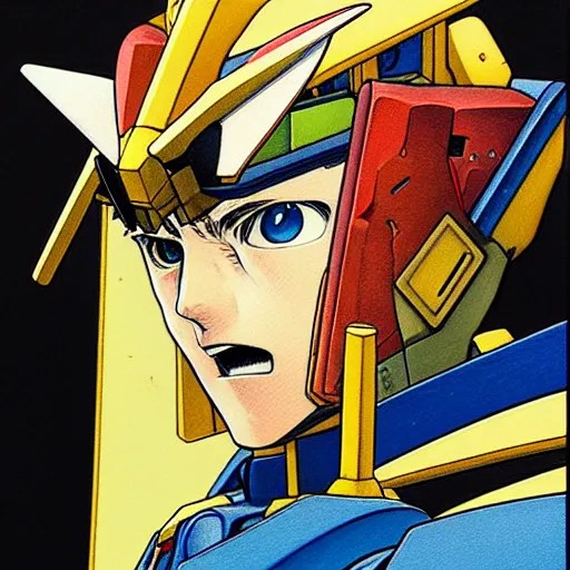 prompt portrait of gundam character painted in Stable Diffusion