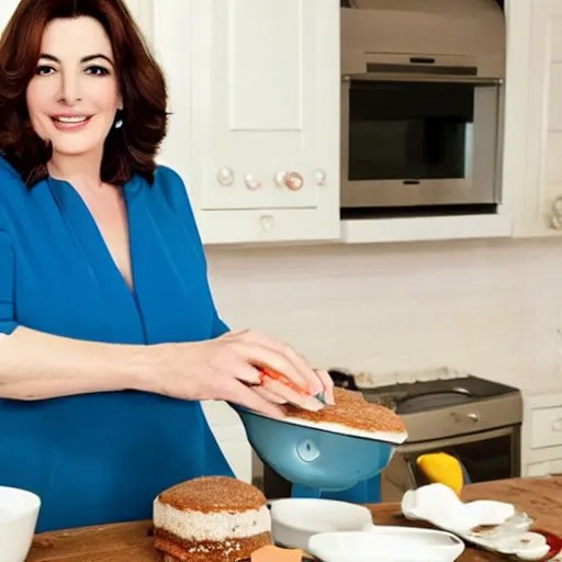 nigella lawson diving into cake mix Stable Diffusion OpenArt