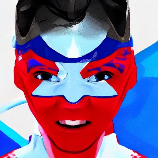 close up portrait Zendaya as a futuristic ice hockey Stable Diffusion