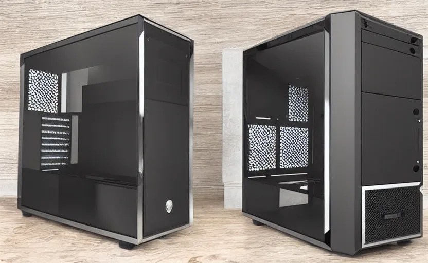 metal computer case exposed concept pc boutique build Stable Diffusion