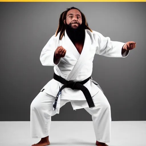 overweight black jiu jitsu practitioner with Stable Diffusion OpenArt