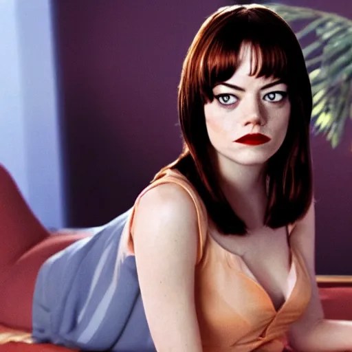 film still of emma stone in pulp fiction movie 4 k Stable Diffusion