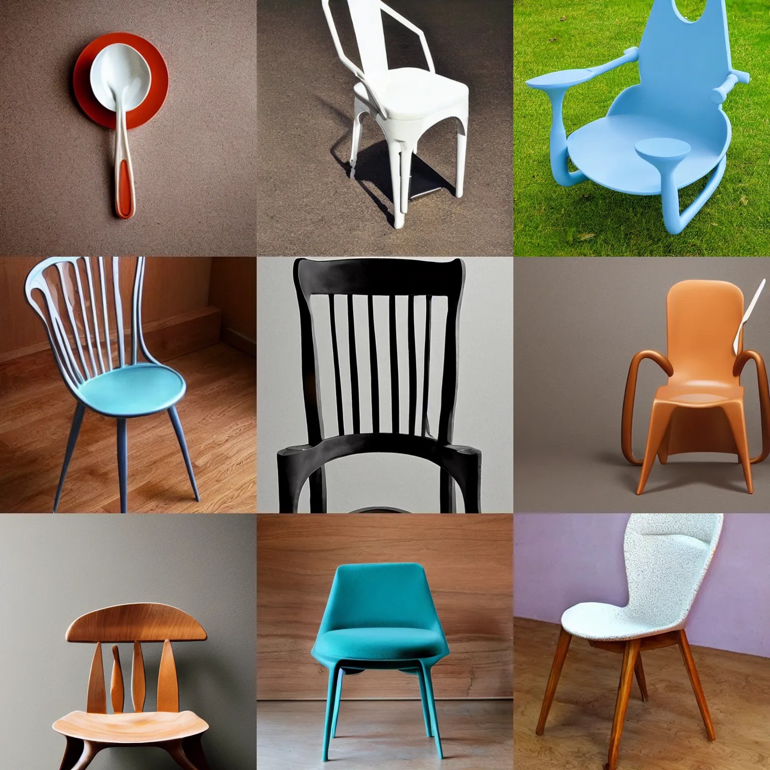 a chair in the shape of a spoon Stable Diffusion OpenArt